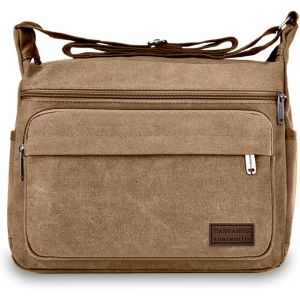 RFCBC-Sac à Bandoulière en Toile Vintage, Messager Sac Bandoulière Homme, Sac de Voyage Décontracté avec Bandoulière Réglable, Sac de Messager Causal pour Travail,l'école,Pêche,Camping,Randonnée - Neuf