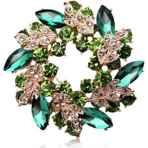 Kjdal-Cristal Bauhinia Fleur Broche Strass &Eacute;charpe Boucle Pin Cristal Fleur Couronne Broche Femmes Banquet Broche Pin Bijoux V&ecirc;tements Accessoires Bijoux,M&eacute;tal - Neuf