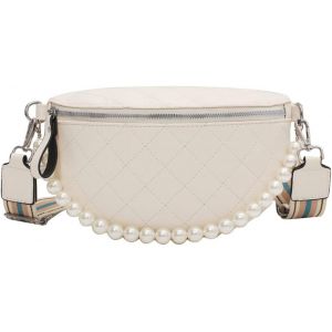 TZF-- Sac Banane Femme - Petit Sac Bandoulière à Main Chaîne Dorée Porté Epaule - Sacoche Besace Téléphone Cuir- Sacs Soirée Mariage Ville Voyage Shopping Mode Chic - Neuf