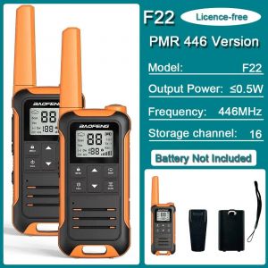 Baofeng &iquest; Mini talkie-walkie F22 PMR FRS, &eacute;tanche, type-c, sans licence, NOAA, Radio jambon bidirectionnelle Portable pour la chasse, 2 pi&egrave;ces OR PMR NO BAT-O - Neuf