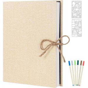 Album Photo Adh&eacute;sif Scrapbooking,Lin Traditionnel 60 Pages Blanche,Cadeau Maitre d'&eacute;cole Homme Femme Couple Cadeau Anniversaire Mariage (Blanc) - Neuf