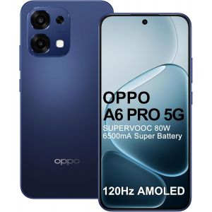 MEVRONISSHOP-A6 Pro 5G 8+256Go, T&eacute;l&eacute;phone Portable, Batterie 6500mAh IA Smartphone Android D&eacute;bloqu&eacute;, SUPERVOOC 80W, &Eacute;cran 120Hz 6,57"" AMOLED, Dimensity 6300, Cam&eacute;ra AI 50MP, IP69, NFC, Dual SIM, Bleu - Neuf