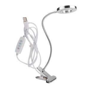 HJLIAN Lampe de bureau LED alimentee par USB, lampe de table moderne avec col de cygne et pince pour bureau et chambre a coucher - Neuf