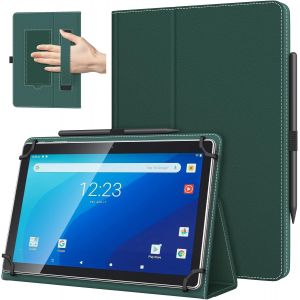 Étui Universel Pour Tablette Androiod De 10,1 Pouces Avec Boucle Pour Stylet,Coque Léger Et Pliable Avec Main Pour Toutes Les Tablettes À Écran Tactile De 9 À 11 Pouces,Vert Nuit - Neuf
