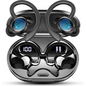 NAERYUTER-Ecouteurs Bluetooth Sans Fil Sport,2025 Oreillette Sport 5.4 Hifi Stéréo,Écouteurs Sans Fil Avec Enc Mic,50H Casque Bluetooth Écran Led,Contrôle Tactile Ip7 Étanche Casque Running Ios Andro - Neuf