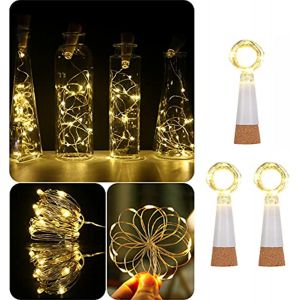 Lumières Bouchon Vin, Fil Cuivre 15 Led Usb Rechargeables, 59 Pouces - Diy Déco Bouteille, Fêtes Mariages, Maison Extérieur/Jardin Noël - Neuf
