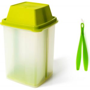 Checarzhn--No1-Bocal À Cornichons Avec Insert Passoire ¿ Récipient Alimentaire En Plastique Anti-Fuite ¿ Pour Fruits Frais Ou Légumes Marinés ¿ Complet Avec Pince - Neuf