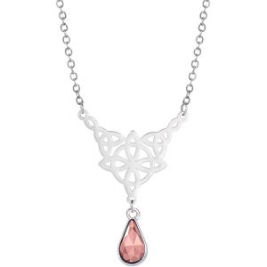 Kal-Collier Noeud De Sorcière Pour Femmes En Acier Inoxydable Évider Noeud Celtique Avec Améthyste En Forme De Larme Collier Pendentif En Cristal Coloré Symbole Wiccan Bijoux Cadeaux - Neuf