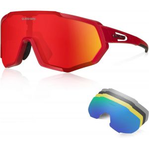 Lunettes De Cyclisme Polarisées Avec 5 Verres Interchangeables Lunettes De Cyclisme Coupe-Vent Et Antibuée Lunettes De Soleil De Sport Anti-Uv Pour Hommes Et Femmes Pour La Course À Pied[Z1403] - Neuf