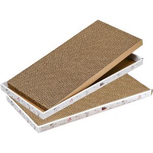 Kalanka-Griffoir En Carton Pour Chat Avec Bo&icirc;te En Carton Ondul&eacute; Durable, Canap&eacute;-Lit R&eacute;versible Avec Herbe &Agrave; Chat Incluse Pour Chats D'int&eacute;rieur, Coussin &Agrave; Griffer, Peut &Ecirc;tre Assembl&eacute;, Design Double - Neuf