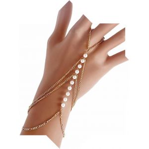 Eryi-Bracelet Hand Chain For Women Gold Snake Finger Ring Bracelet Gothic Slave Bracelet Hand Harness Personality Serpent Finger Chain Bracelet Jewelry For Girls - Neuf