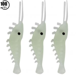 Lot De 100 Appats De Peche Universels Lumineux De 3 Cm, Petites Crevettes D'herbe, Accessoires - Neuf