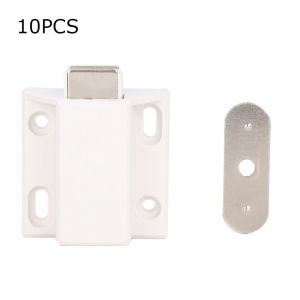 HJLIAN Lot de 10 loquets magnetiques pour portes d'armoires en ABS, sans tampon, poignee anti-rebond - Neuf