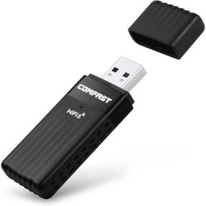 3000Mbs Adaptateur WiFi Mini,5dBi Réseau Adaptateur USB WiFi 3.0,WiFi 6E Puissante Cle WiFi Compatible avec PC/Laptop/Desktop/Tablet,Dongle Wi-FI pour Windows 11/10 - Neuf