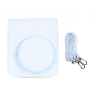 Housse de protection en cuir PU avec bandoulière réglable pour Fuji Instax Mini 12 Bleu - Neuf