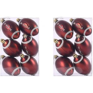 Lot de 12 boules suspendues de sapin de Noël incassables,décoration de fête de mariage,vin rouge - Neuf