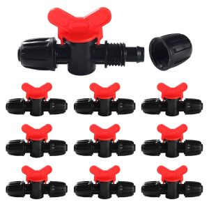 9 Pi&egrave;ces 16mm Vanne Commutation D'Irrigation,Irrigation Pipe Valve Switch,Robinets de Verrouillage pour Syst&egrave;me D'irrigation Goutte &agrave; Goutte,pour 16mm Tuyau,Noir - Neuf