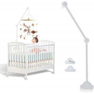 Support Mobile Bébé Bois Blanc Nuages : Support Mobile Bébé Pour Lit Bébé Support Cloche Mobile Support Table Langer Parc Berceau Diy Support Mobile Bébé Pour Carillon Cloche De Lit - Neuf