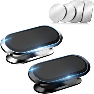 Support magn&eacute;tique de t&eacute;l&eacute;phone portable pour voiture - Rotation &agrave; 360&deg; - Aimant extra puissant - Universel - Pour iPhone Samsung tous les smartphones - Base adh&eacute;sive pour tableau de bord - Neuf
