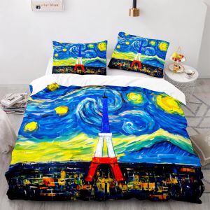 Housse De Couette Personnes Garcon Paris Tour Eiffel X Cm Parure De Lit + X Taies D'oreiller Xcm Microfibre Parure Lit X Doux Confortable - Neuf