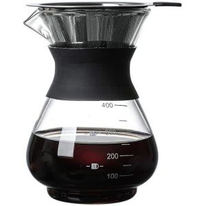 Tasse Verseuse Cafetière 400Ml, Machine À Café En Verre Goutte À Goutte Manuelle Machine À Café Goutte À Café Manuelle Filtre En Acier Inoxydable - Neuf