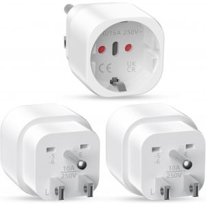 Adaptateur Prise Fran&ccedil;aise vers Suisse, 3 Pi&egrave;ces Adaptateur de Voyage France vers Suisse, Adaptateur de Voyage Europe vers Suisse, Adaptateur Type J pour Maldives, Rwanda, Liechtenstein - Neuf