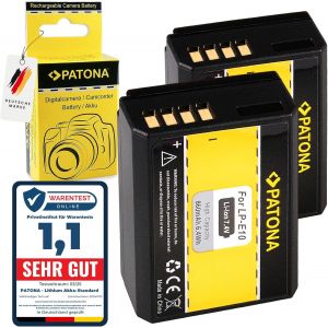 2X LP-E10 Batterie 860mAh Compatible avec Canon EOS 1100D 1200D 1300D 2000D 4000D Rebel T3 T5 T6 T9 EOS Kiss X50 X70 X80 1D X Mark 1D X Mark II CanonEOS EOS2000d LP E10 LPE10 - Neuf