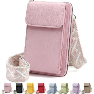 CAUC-Pochette T&eacute;l&eacute;phone Portable, Sacoche Femme Bandouli&egrave;re avec Bandouli&egrave;re R&eacute;glable, Sac T&eacute;l&eacute;phone Portable Femme Portefeuille en Cuir PU pour T&eacute;l&eacute;phone 7 - Neuf