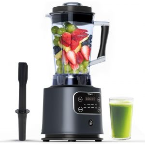 NouvelHorizonstore-8-En-1 Blender 2000ml, Mixeur Pro 1400W M&eacute;tal Avec &Eacute;cran LCD Tactile Et 8 Menus Et 9 Vitesses Pour Smoothie, Broyeur &Agrave; Glace - Neuf