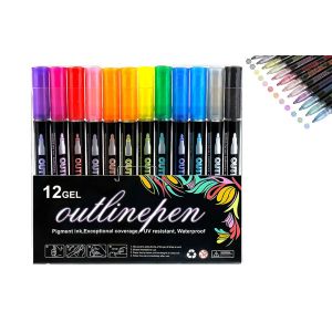 Ensemble De 12 Feutres &Agrave; Double Trait Pour Gribouillage, Dessin Et Calligraphie. - Neuf