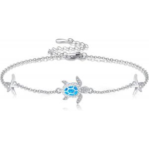 Bracelet De Cheville Tortue En Argent Sterling 925 Bijoux De Plage/Océan Pour Femme. - Neuf