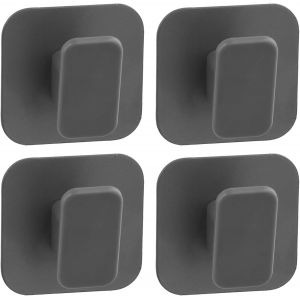 4 Pièces Crochet Adhesif Mural, Crochet Mural Sans Percer, Accroche Serviette Salle de Bain, Accroche Serviette pour Salle de Cuisine, Bain, Salon-Noir - Neuf