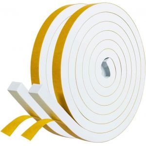 Joint Adhésif Isolation Fenêtre-Joint Porte Entrée en Mousse Caoutchouc 12mm(l)x12mm(H)x4m(L)-Anti Froid et Isolation du Bruit-Antichoc pour Coin de Placard,Blanc - Neuf