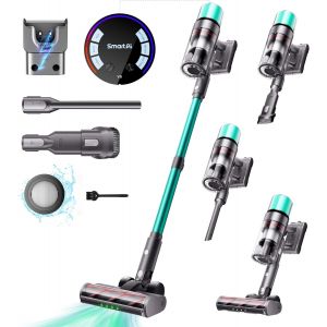 NouvelHorizonstore-V5 Aspirateur Balai sans Fil, 55Kpa/600W/80Mins Aspirateur sans Fil Puissant, Autoportant Aspirateur Balai, Autonomie Ultra-Longue pour Tapis, Sols Durs, Poils d'animaux - Neuf