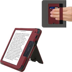 &Eacute;tui Pour Liseuse &Eacute;lectronique Compatible Avec Kobo Libra 2 - Housse Rabat Liseuse En Simili Cuir - Rouge Fonc&eacute;[KIN5220592] - Neuf