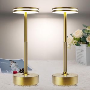 Subzonal-Lampe De Table Tactile Sans Fil Usb, 5000mah 2pcs Lampe De Chevet Batterie Led Rechargeable, Lumiere Bureau Piles, 3 Temp&eacute;ratures De Couleur, Pour Restaurant, Interieur/Exterieur, Ip54 - Neuf