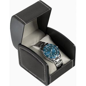 Bo&icirc;te &Agrave; Montres Simple En Cuir Synth&eacute;tique - Mallette De Rangement Pour Bijoux - Organisateur Avec Coussin Amovible - Bo&icirc;te &Agrave; Montres Carr&eacute;e Portable - Support Pour La Plupart Des Montres - Neuf