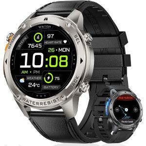 Lige Gps Montre Connectée Homme, Boussole Montre Militaire Homme, 1.43"" Amoled/600mah/170+ Modes Sportifs Montre Homme Sport, Ip68 Mode Natation Montre Hhomme Etanche, Smartwatch Pour Ios Android - Neuf