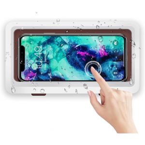 Support t&eacute;l&eacute;phone pour douche imperm&eacute;able anti-bu&eacute;e, rotation &agrave; 360&deg;, toucher sensible &eacute;cran HD compatible tous mod&egrave;les jusqu'&agrave; smartphone de format paysage/portrait - Neuf
