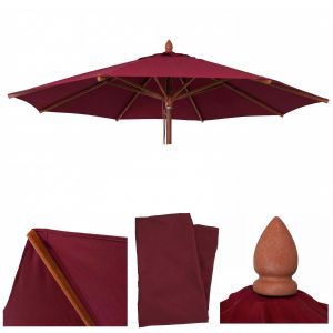 Toile De Rechange Pour Parasol De Restaurant En Bois Hwc-C57b, Housse De Parasol, Ronde &Oslash;4m Polyester 4kgBordeaux - Neuf