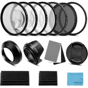 Tous les accessoires de filtre d'objectif kit: UV CPL filtre ND réglable (Nd2-nd400),Macro Close Up filtre Set (+ 1,+ 2,capuchon de sabot,3 en 1 numérique carte grise carte de balance des blancs.[U2] - Neuf