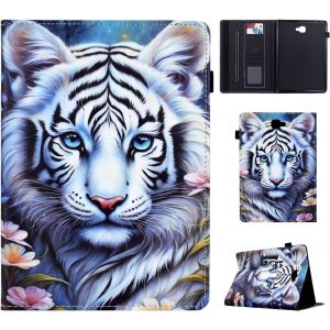 Eryi-Coque Pour Samsung Galaxy Tab A 10.1 Pouces 2016 (Sm-T580/ Sm-T585), Veille/Réveil Automatique Étui Avec Fonction Support Housse Galaxy Tab A6 10.1"" - Tigre Bianca - Neuf