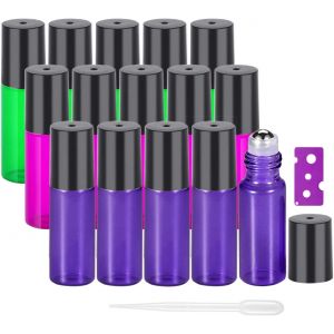 Sansh-15pcs, 5ml Bouteilles De Rouleau D'huile Essentielle (3 Couleurs) - Neuf