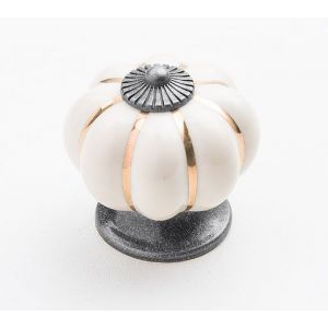 Poignée de meuble en forme de citrouille, en céramique, en porcelaine, pour porte d'armoire, en forme de fleur - Neuf