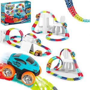 Circuit de course lumineux LED de 184 pi&egrave;ces - Jouet flexible phosphorescent pour enfants - Neuf