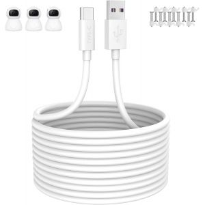 KALANKA-C&acirc;ble USB C 5m,Cable USB C Charge Rapide pour Xiaomi Mi Magnetic Mount Cam&eacute;ra de Surveillance 2K,Mi Wireless Outdoor Security Camera 1080P,C&acirc;ble USB Type C Cable de Chargement pour Cam&eacute;ra de - Neuf