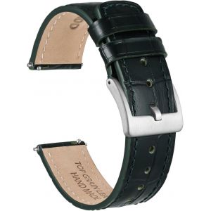 Kal-Bracelets De Montre Cuir De Grain D'alligator, Relâchez Rapidement Le Bracelet De Montre De Remplacement Pour Hommes, Largeur De Bande 18mm 20mm 22mm - Neuf