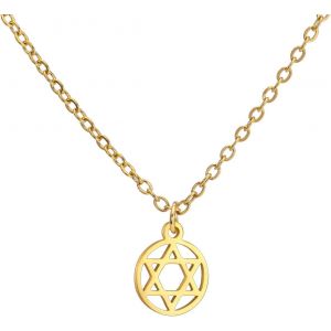 Kal-Collier D&eacute;licat Avec Pendentif En Forme D'&eacute;toile De David H&eacute;breu Chai Pour Femme Minimaliste Hanoukka Magen Juda&iuml;que En Acier Inoxydable - Neuf
