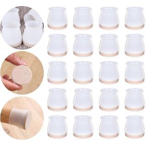 Protecteurs De Sol De Pieds De Chaise En Silicone - 32 Pièces Housse De Protection En Silicone Pour Meubles,Capuchons De Pieds De Meubles Avec Coussinets En Feutre Antidérapants,Déplacer Les Meubles - Neuf