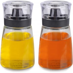 Kalanka-Ensemble 2 Pi&egrave;ces Distributeur D'huile Remplir Bouteille Huile Et Vinaigre 160 Ml Shaker Vinaigrette En Verre Avec Couvercle Pour Huile D'olive, Vinaigre, Miel - Neuf